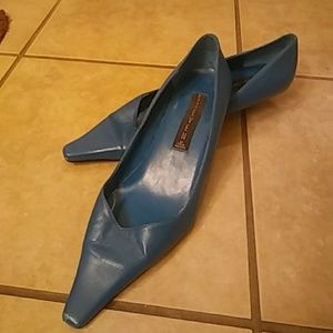 Turquoise kitten heels